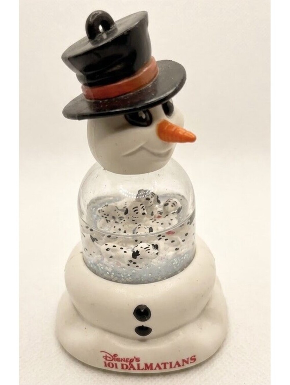 Vintage 1996 Disney 101 Dalmatians McDonald's Snowman Snow Globe Ornament Decor